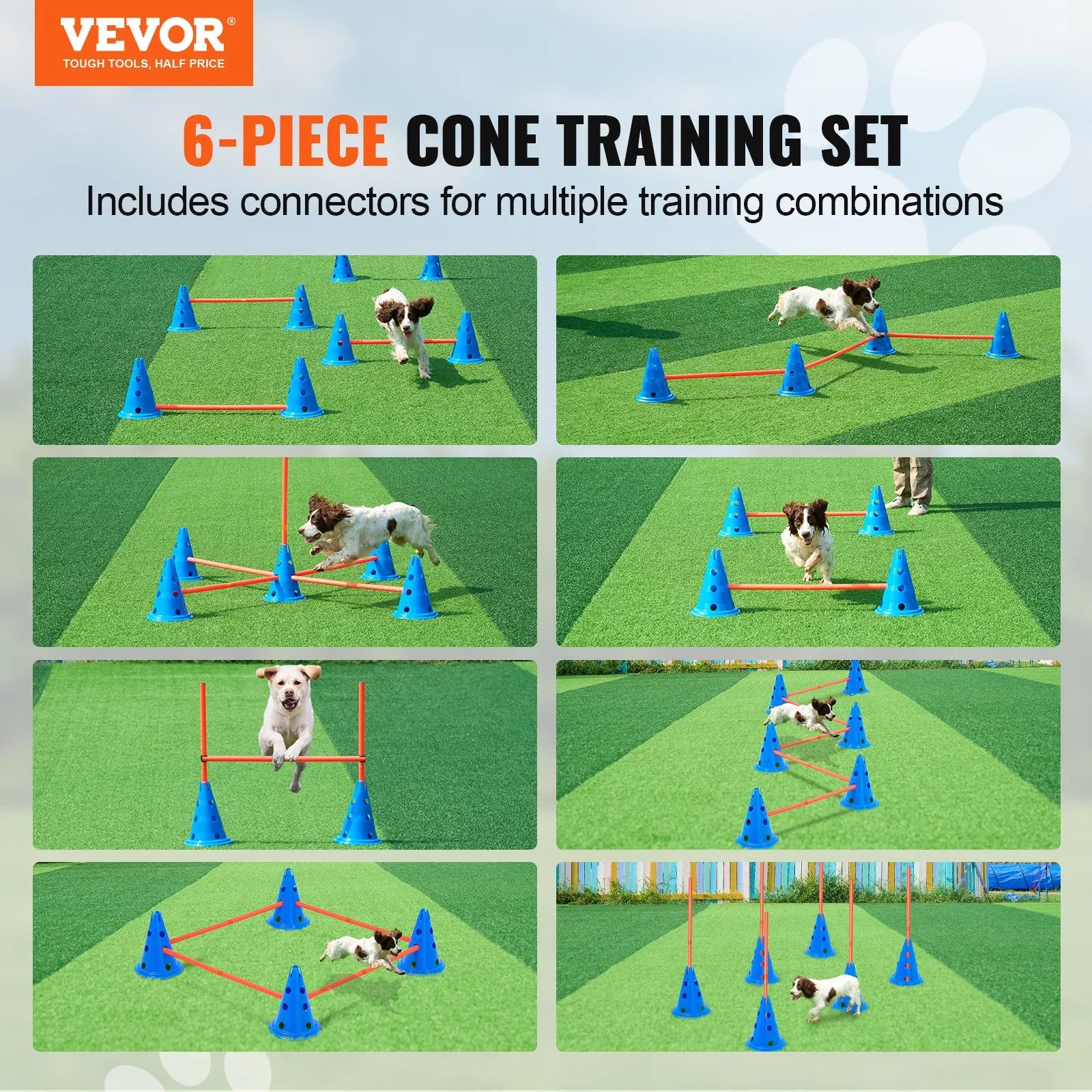 VEVOR Dog Agility Hurdle Cone 6 PCS Kit