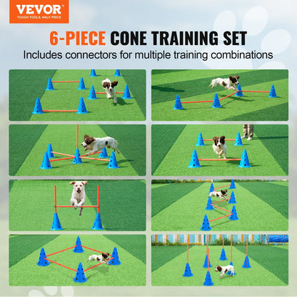 VEVOR Dog Agility Hurdle Cone 6 PCS Kit