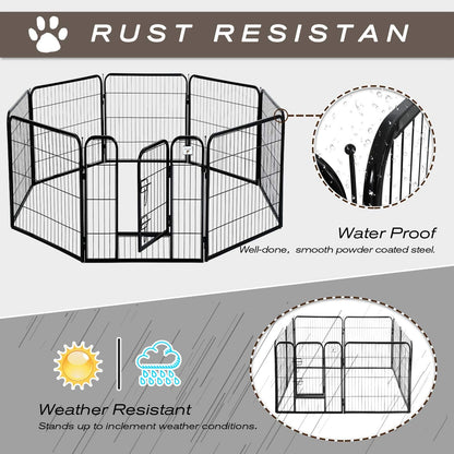 SafeSpace Heavy Duty Dog Gate – Foldable 8-Panel Playpen for Indoor & Outdoor Use