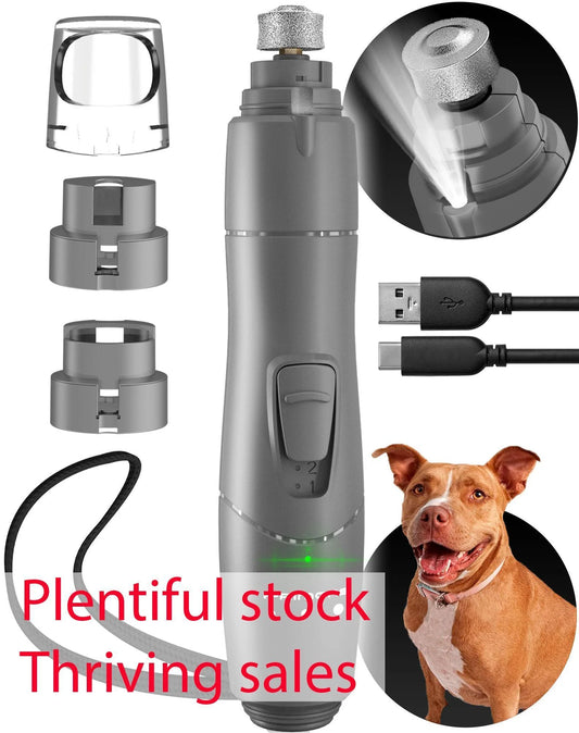 Pawrfect Nail Groomer Pro – Rechargeable LED Dog Nail Grinder, Silver