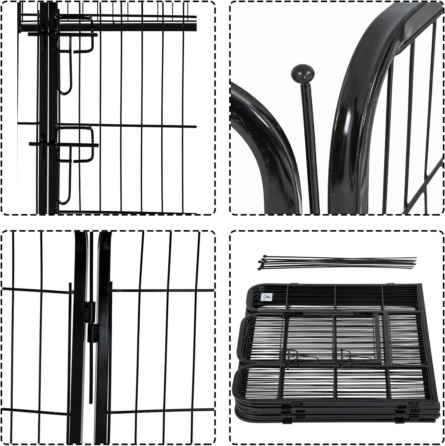 SafeSpace Heavy Duty Dog Gate – Foldable 8-Panel Playpen for Indoor & Outdoor Use