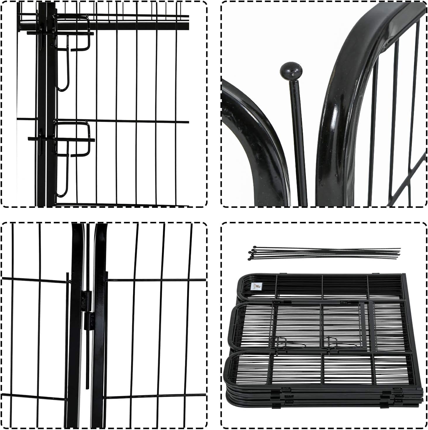 SafeSpace Heavy Duty Dog Gate – Foldable 8-Panel Playpen for Indoor & Outdoor Use