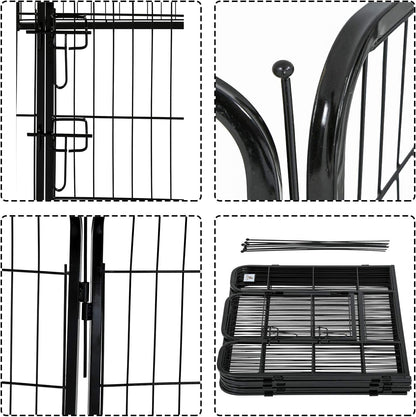 SafeSpace Heavy Duty Dog Gate – Foldable 8-Panel Playpen for Indoor & Outdoor Use