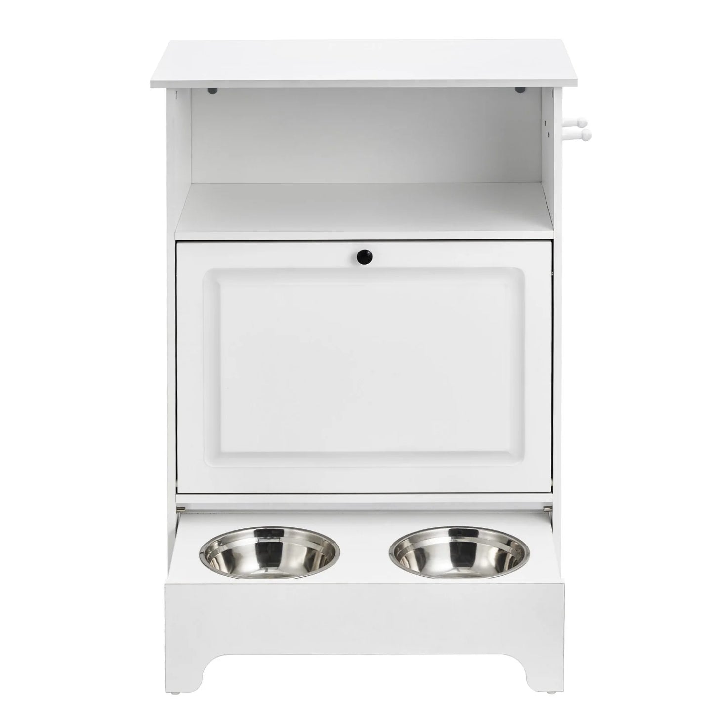 VEVOR Pet Feeding Station W/ 2 Elevated Dog Bowls Dog Food & Toy Storage Cabinet