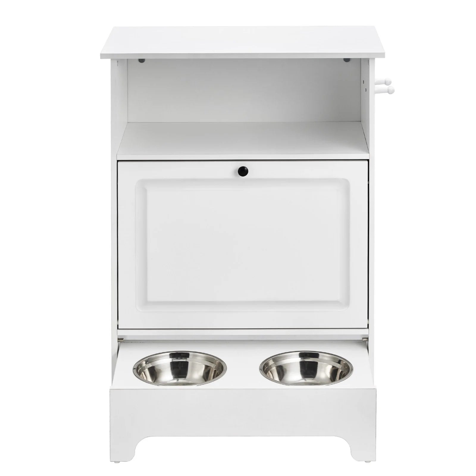 VEVOR Pet Feeding Station W/ 2 Elevated Dog Bowls Dog Food & Toy Storage Cabinet