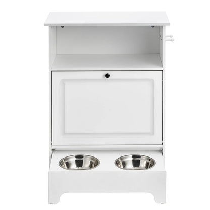 VEVOR Pet Feeding Station W/ 2 Elevated Dog Bowls Dog Food & Toy Storage Cabinet