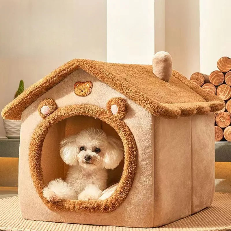 CozyDen Plush Dog House – All-Season Indoor Bed with Soft Cushion