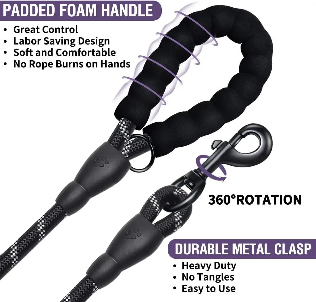 Durable Dog Walking Leash – Reflective & Comfortable Grip