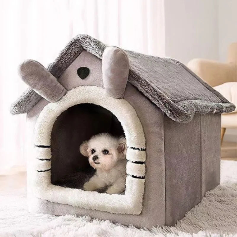 CozyDen Plush Dog House – All-Season Indoor Bed with Soft Cushion