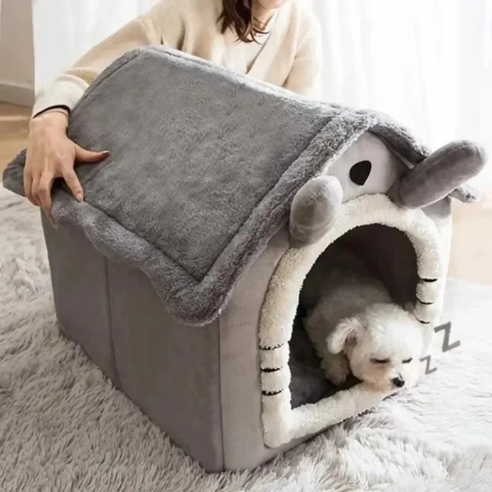 CozyDen Plush Dog House – All-Season Indoor Bed with Soft Cushion