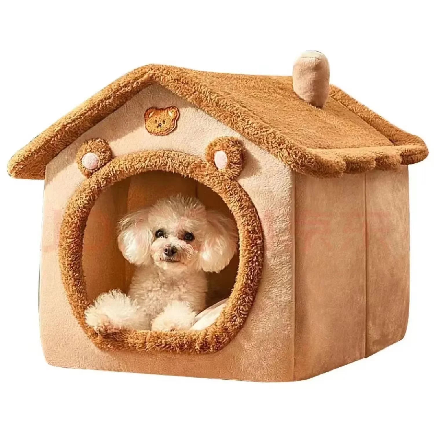 CozyDen Plush Dog House – All-Season Indoor Bed with Soft Cushion