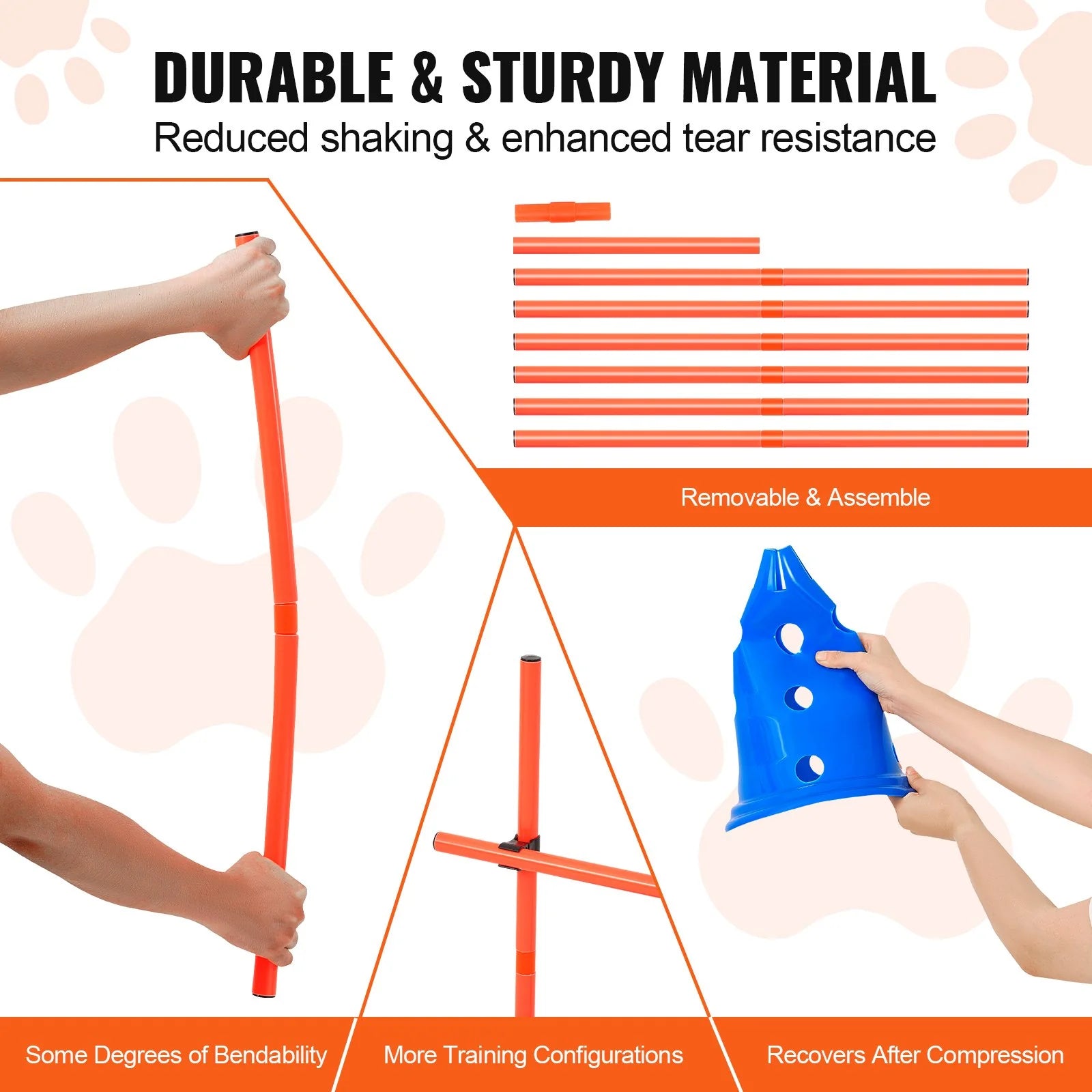 VEVOR Dog Agility Hurdle Cone 6 PCS Kit